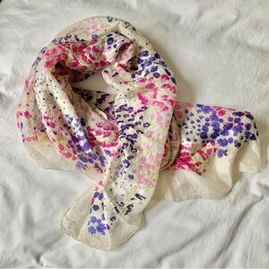 GRAYSON Silk Multicolored Floral Square Scarf